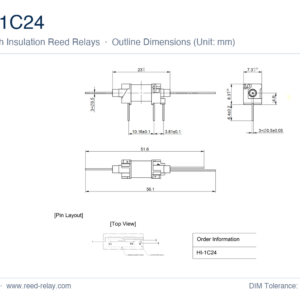 HI-1C24 High Insulation Reed Relay