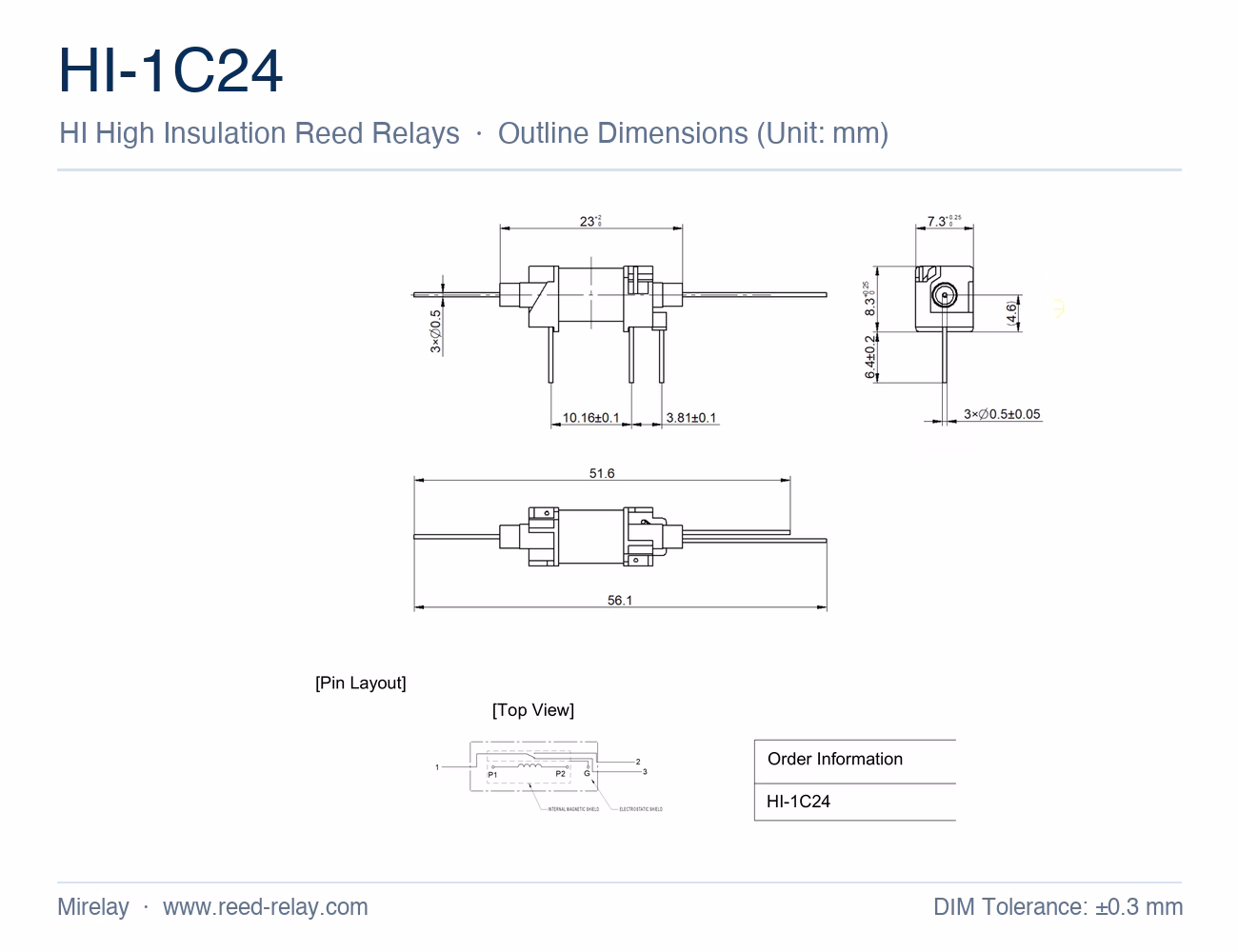 HI-1C24 High Insulation Reed Relay