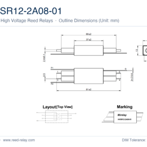 HVSR12-2A08-01 High Voltage Reed Relay
