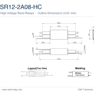 HVSR12-2A08-HC High Voltage Reed Relay