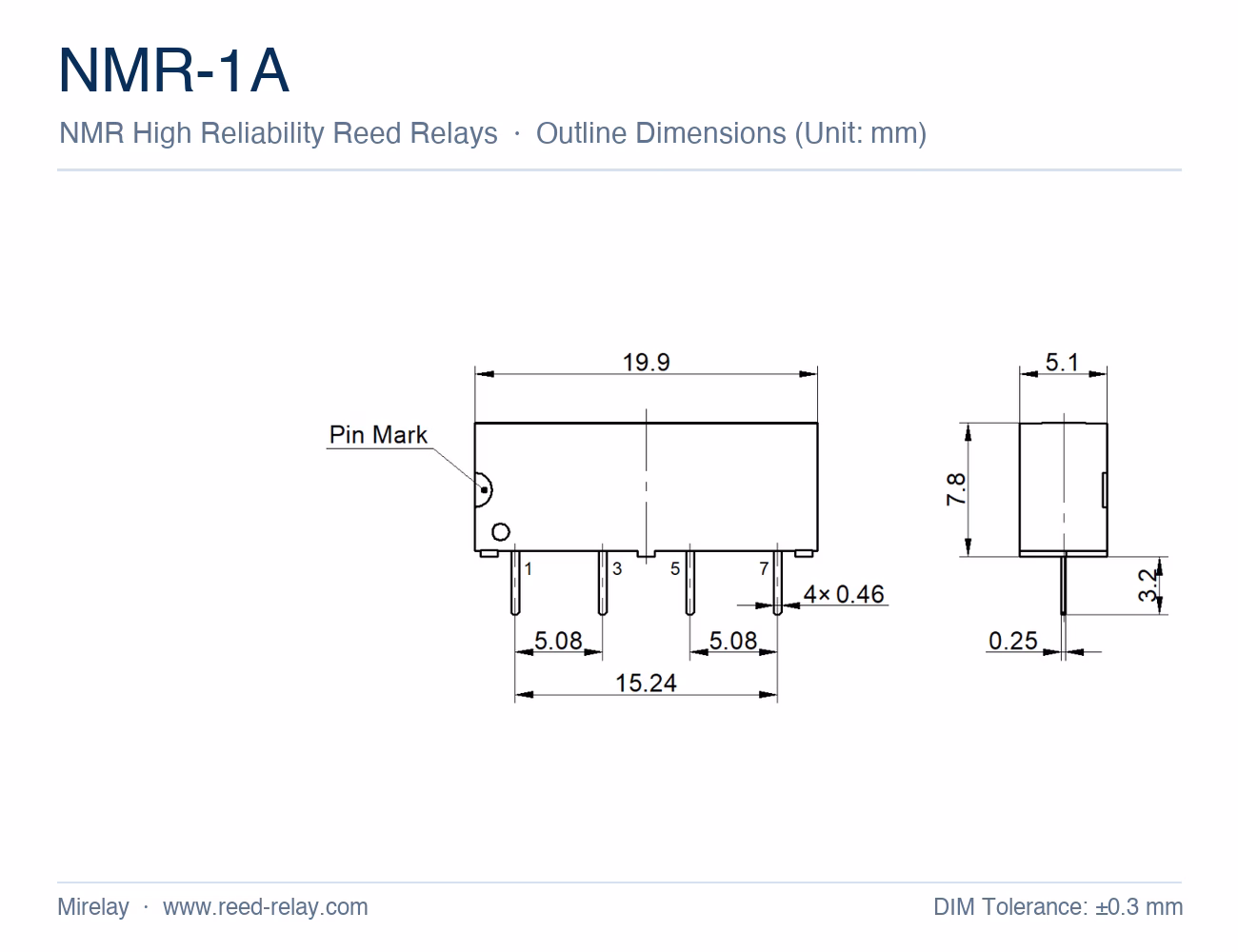 NMR-1A High Reliability Reed Relay
