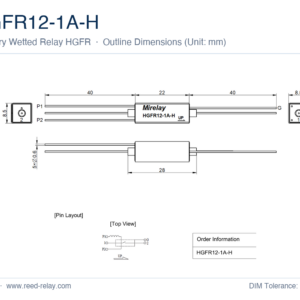 HGFR12-1A-H Mercury Wetted Reed Relay