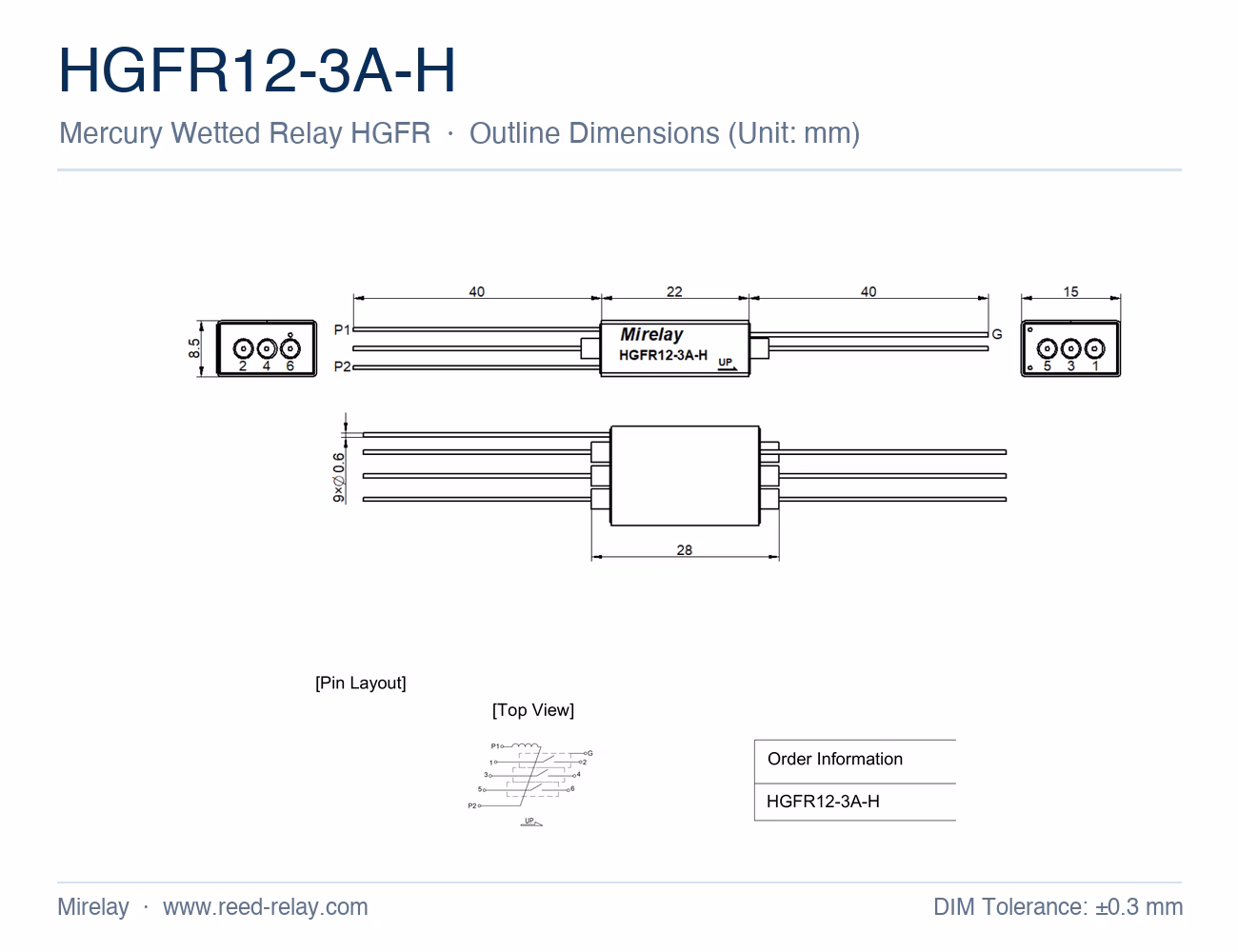 HGFR12-3A-H Mercury Wetted Reed Relay
