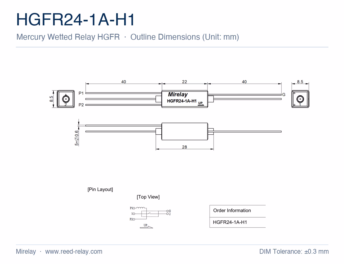 HGFR24-1A-H1 Mercury Wetted Reed Relay