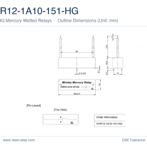 HVR12-1A10-151-HG Mercury Wetted Reed Relay