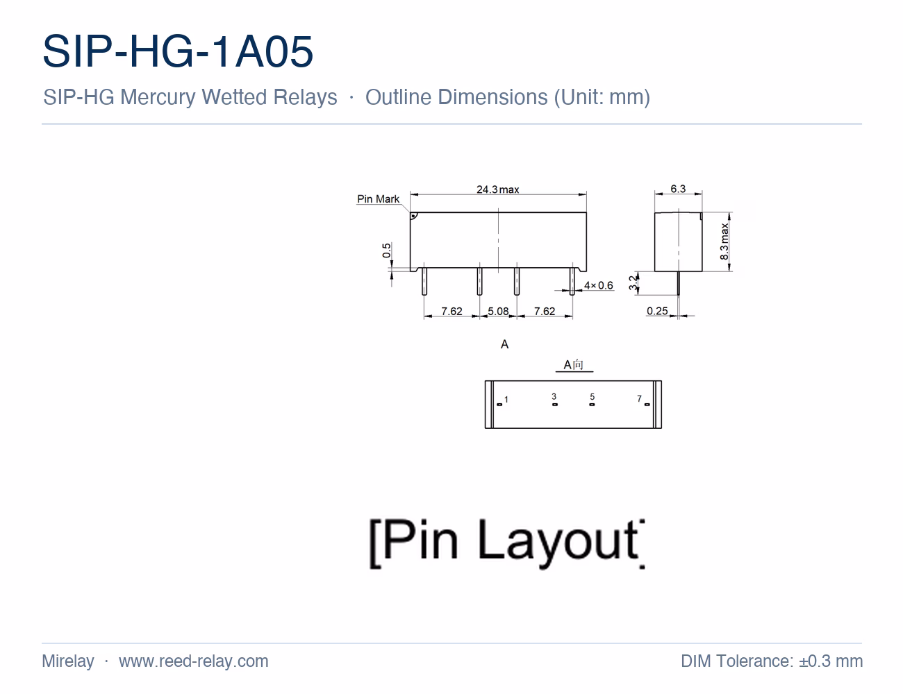 SIP-HG-1A05 Mercury Wetted Reed Relay