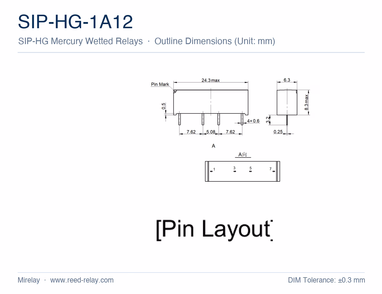 SIP-HG-1A12 Mercury Wetted Reed Relay