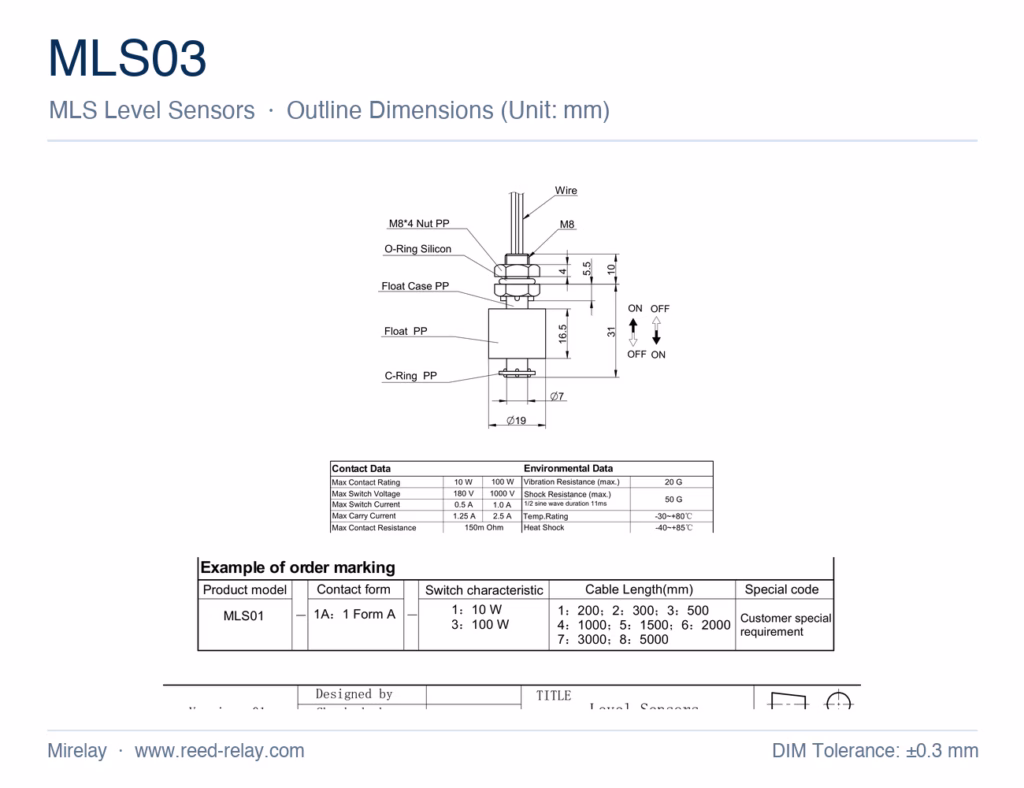 MLS03 Level Sensor