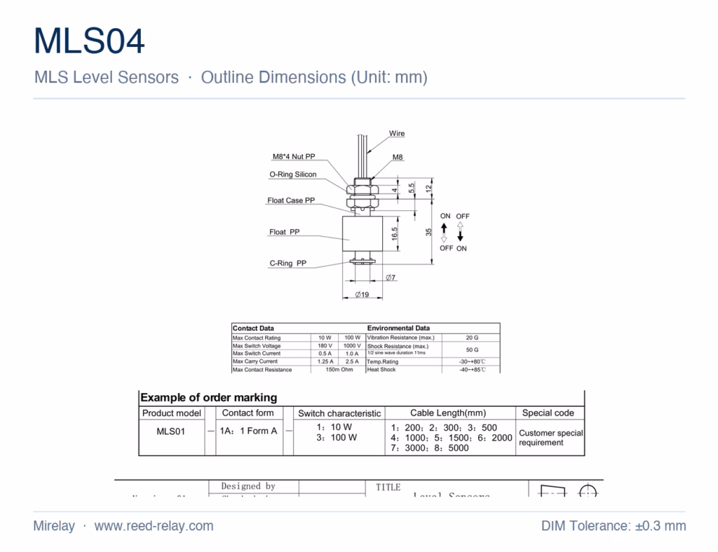MLS04 Level Sensor