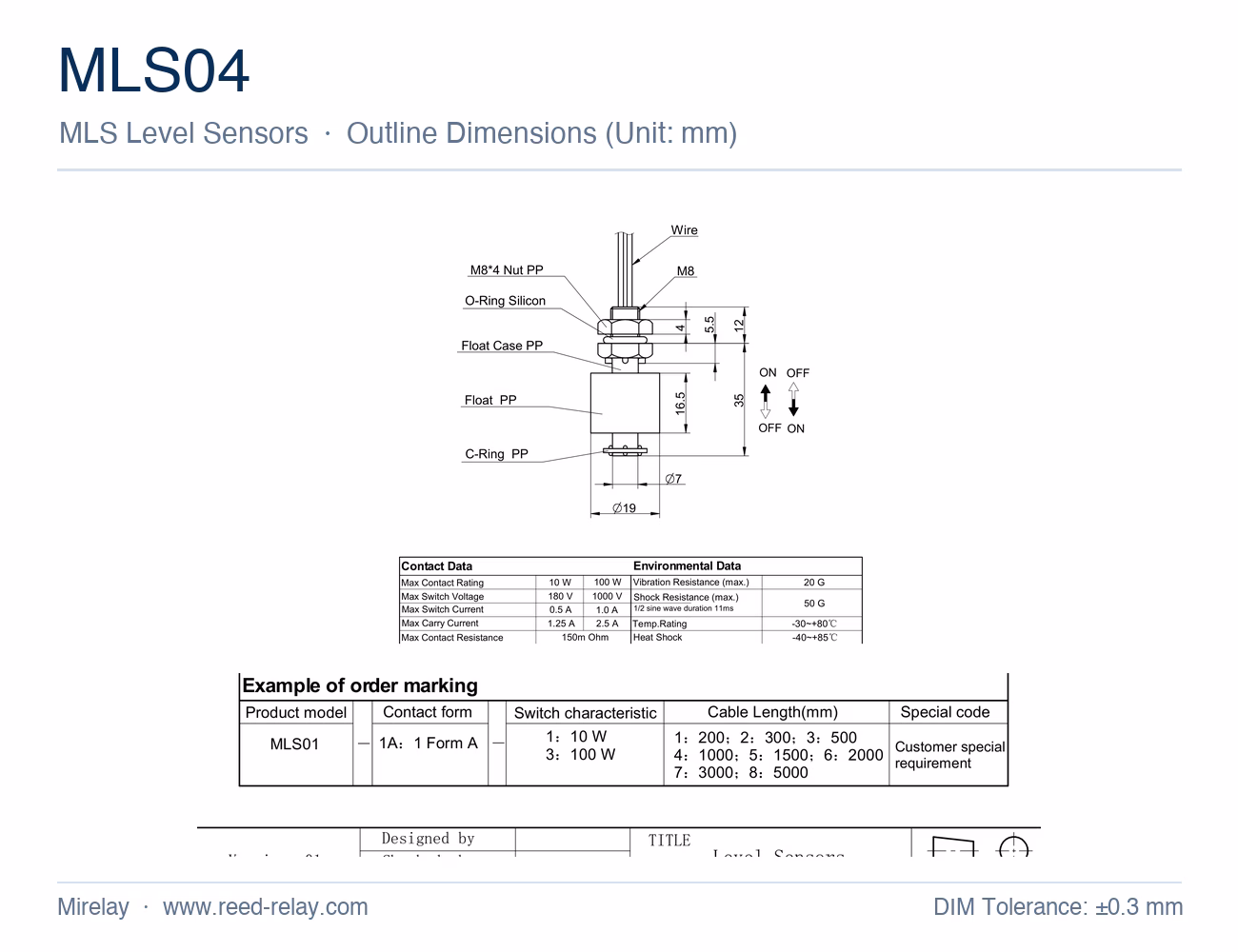 MLS04 Level Sensor