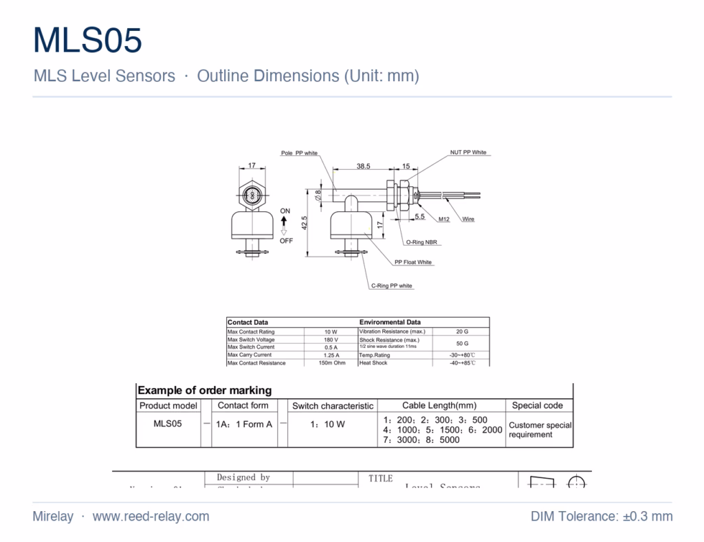 MLS05 Level Sensor