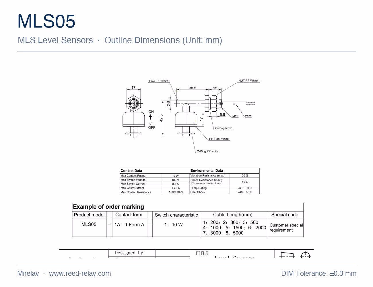 MLS05 Level Sensor