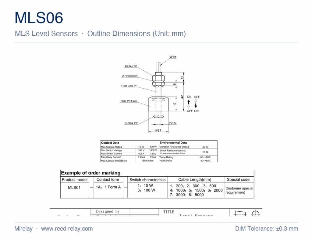 MLS06 Level Sensor