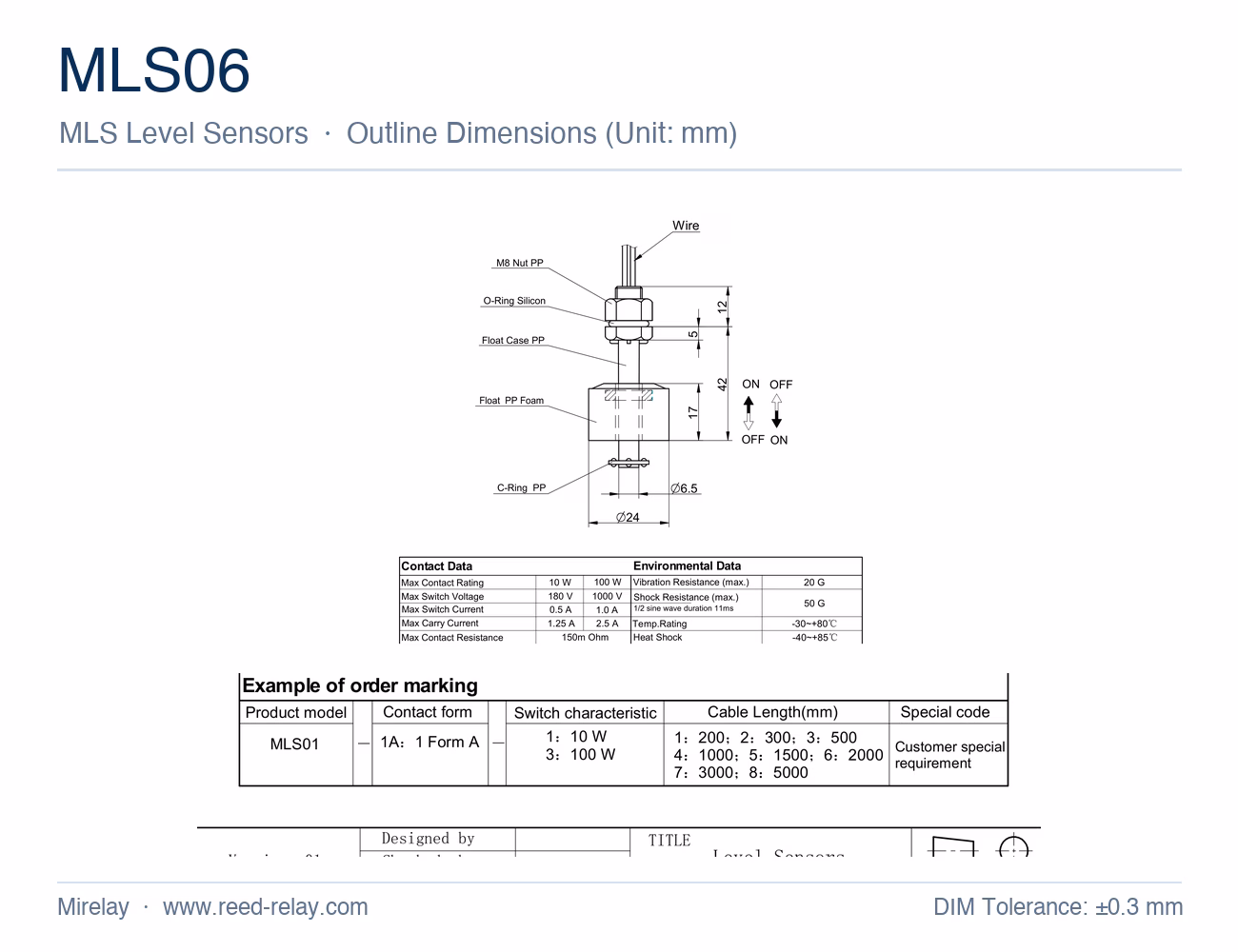 MLS06 Level Sensor