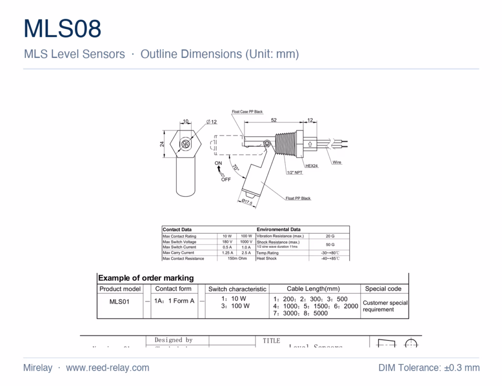 MLS08 Level Sensor