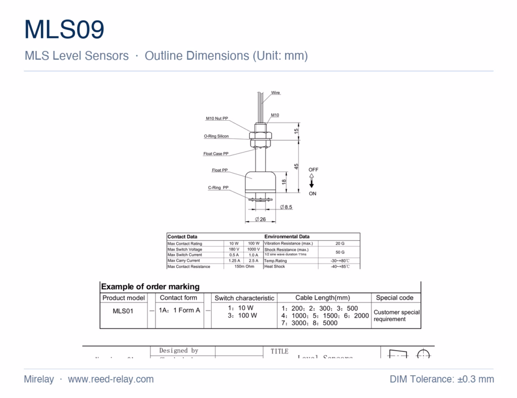 MLS09 Level Sensor