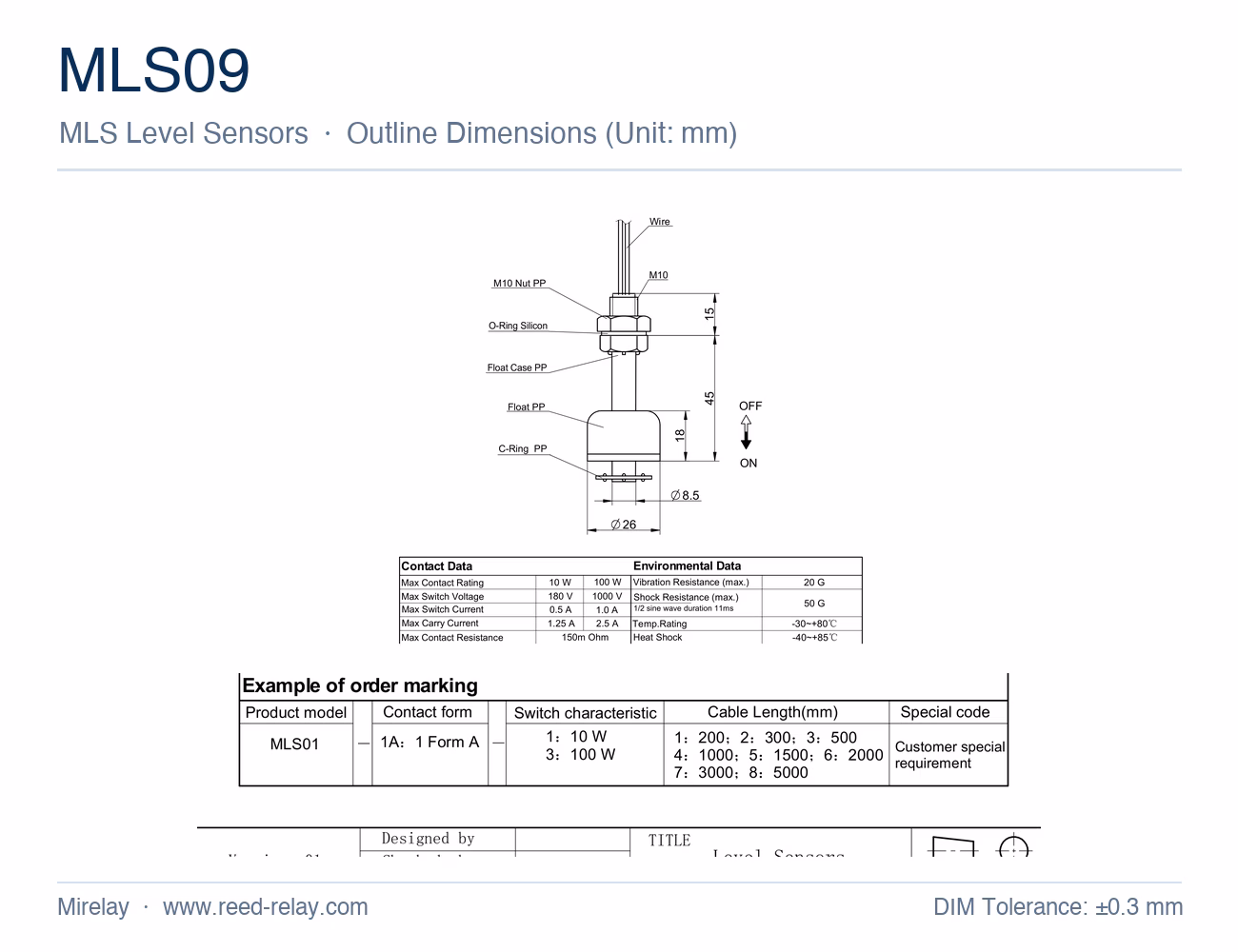 MLS09 Level Sensor