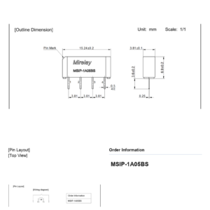 MSIP-1A05BS Miniature SIP Reed Relay