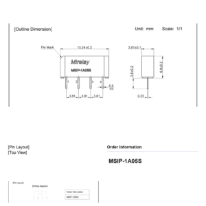 MSIP-1A05S Miniature SIP Reed Relay